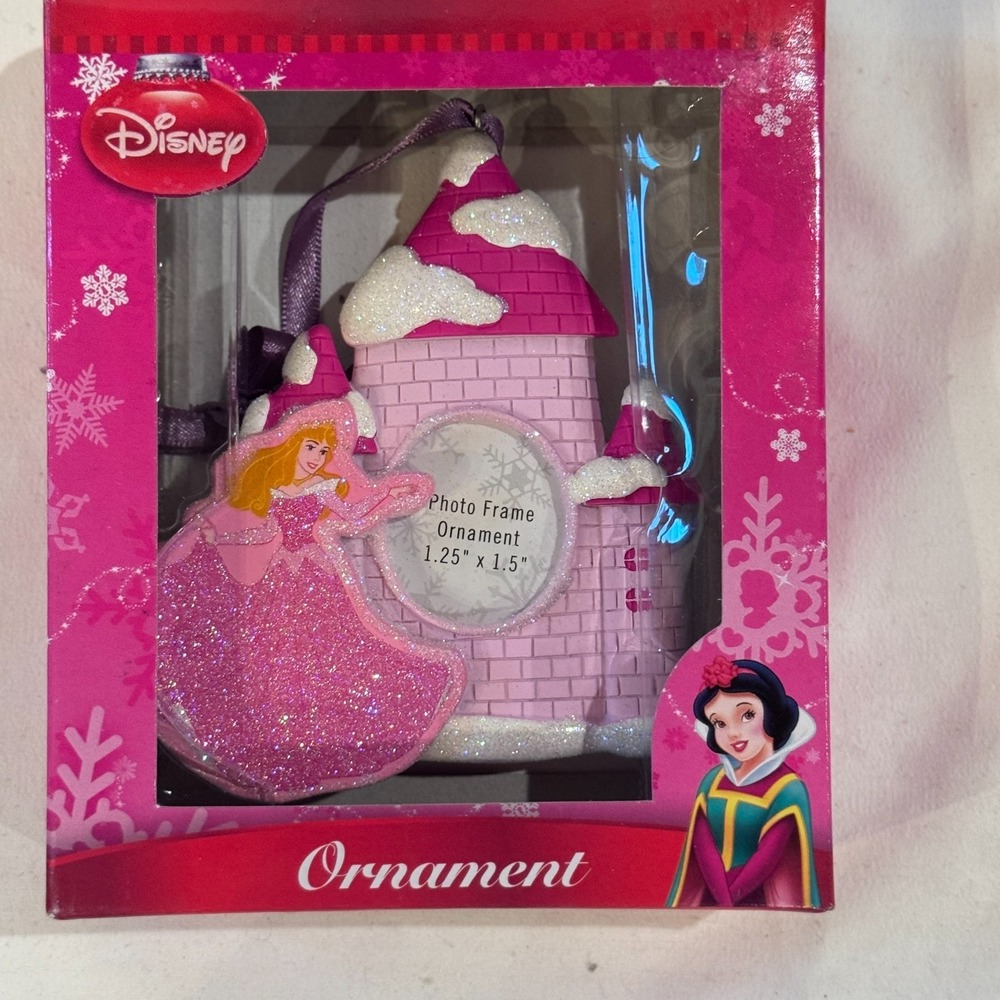 Disney Ornament Sleeping Beauty Photo Frame Pink Castle Aurora Princess Xmas
